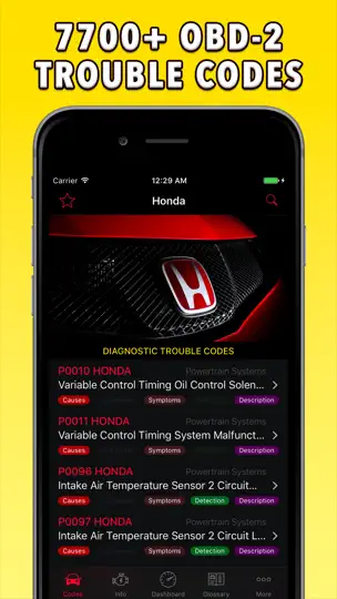 Скриншот OBD-2 Honda на iPhone 1