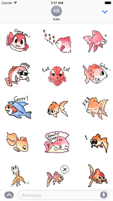 Cute Goldfish FishMoji Sticker screenshot 2
