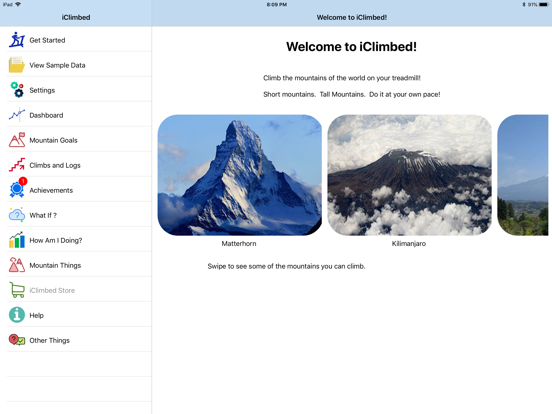 iClimbed iPad screenshot
