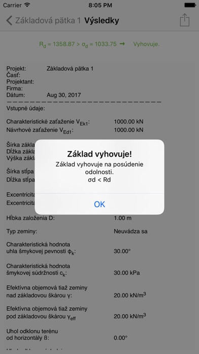 iFootings - Počítanie únosnosti zemín pod základmi screenshot 4