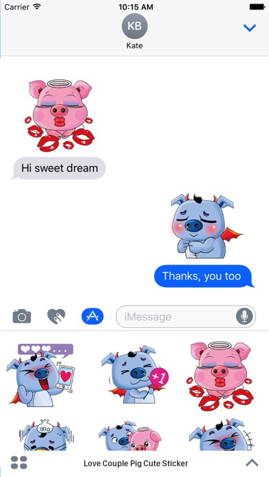 Love Couple Pig Cute Sticker screenshot 4