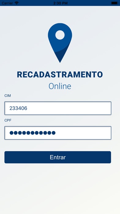 Recadastramento Online screenshot 2