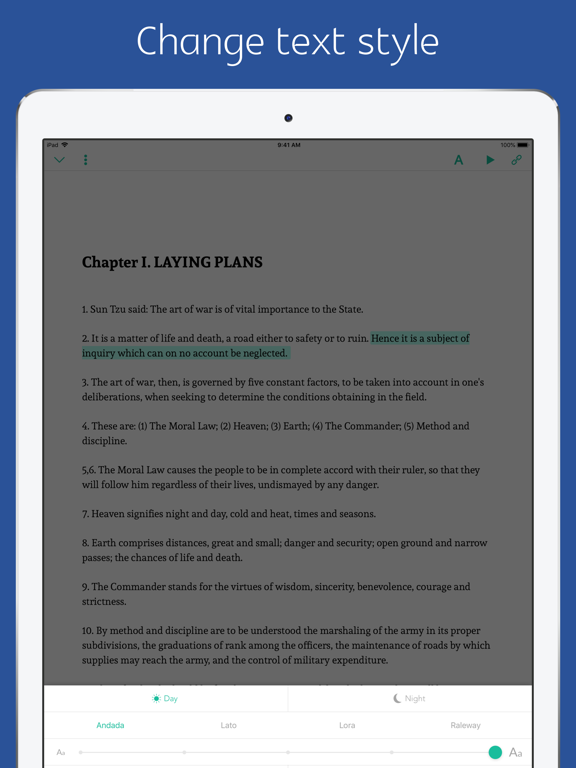 The Art of War -sync audiobook iPad screenshot 5 - Reference app