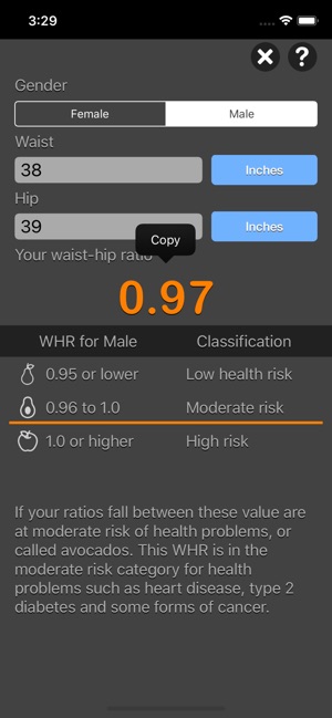 Waist to Hip Ratio Calc(圖4)-速報App