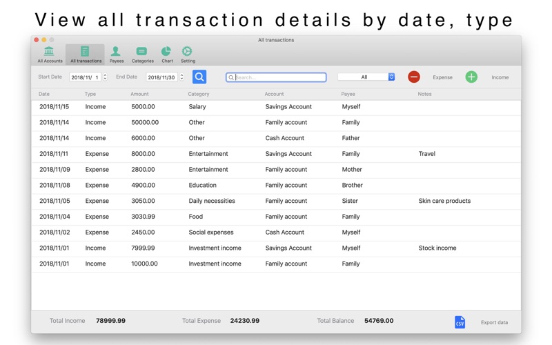 My Account Tracker - Money Box Screenshot