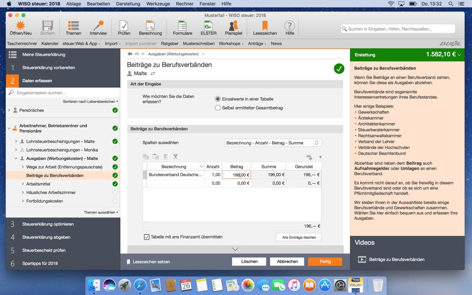WISO steuer: 2018 - 8.18.3580 - (macOS)