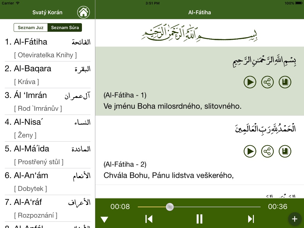 Svatý Korán v Češtině screenshot 2