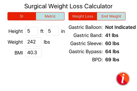 Weight Loss Surgery Calculator screenshot 3