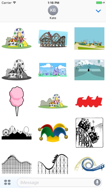 Roller Coaster Theme Park Stickers