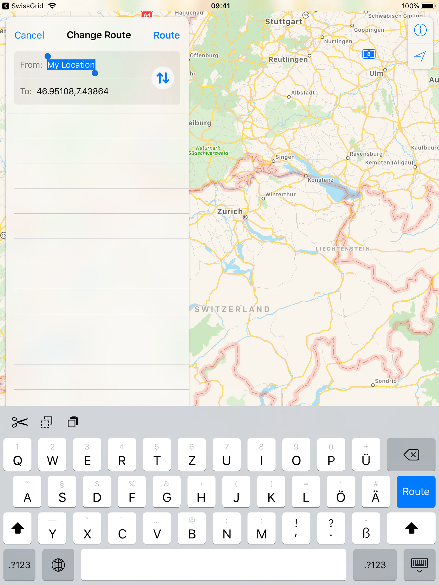 SwissGrid coordinates