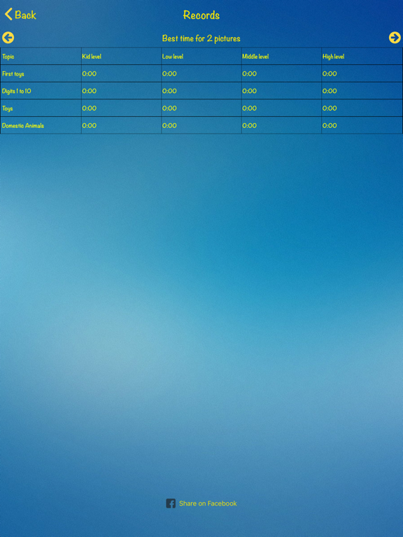 Objects order: memory game iPad screenshot