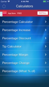 Percentage Calculators screenshot