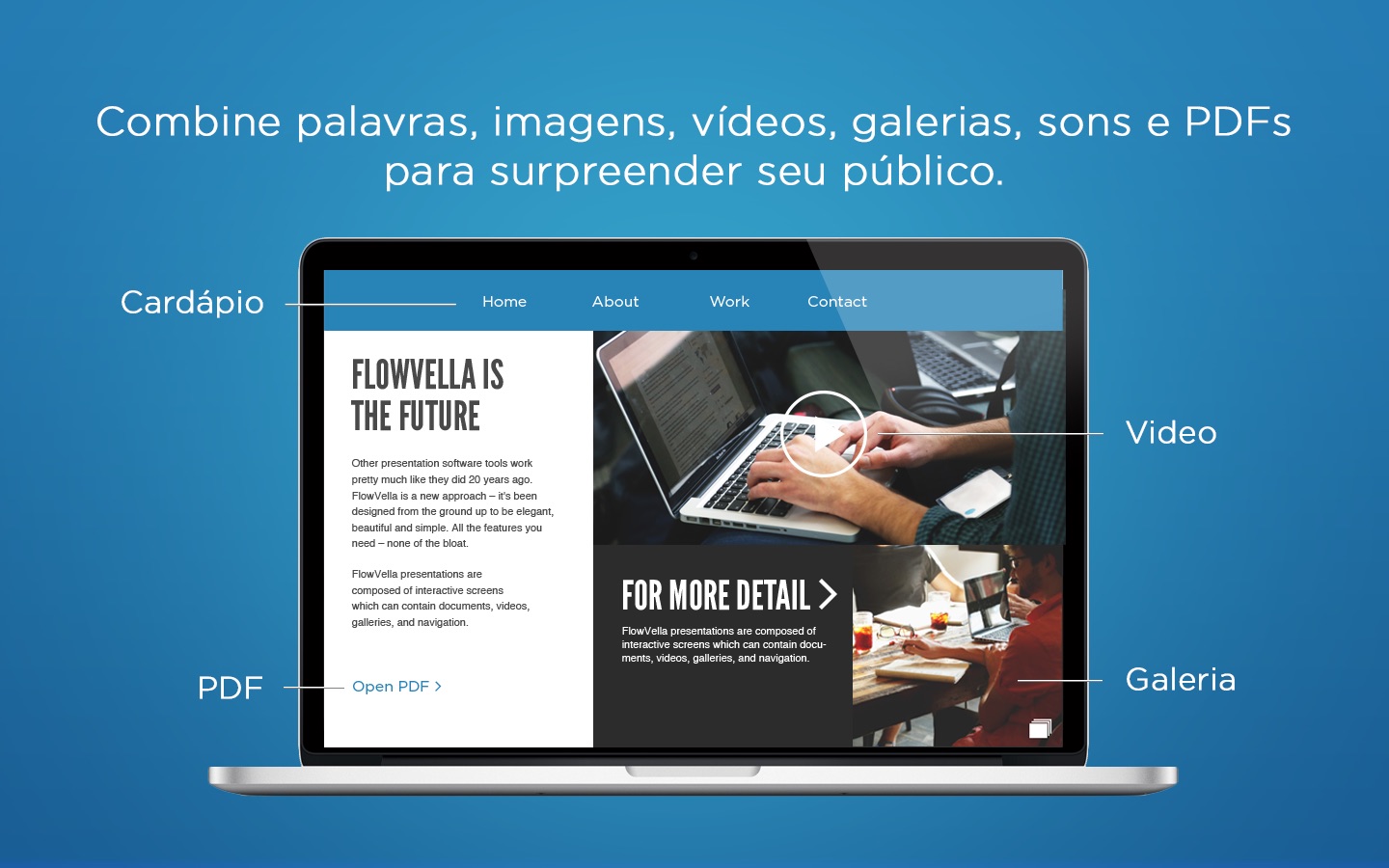 Screenshot do app FlowVella App Apresentações