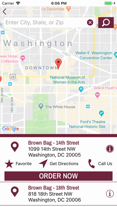 Brown Bag Order Ahead iPhone screenshot 3 - Food & Drink app