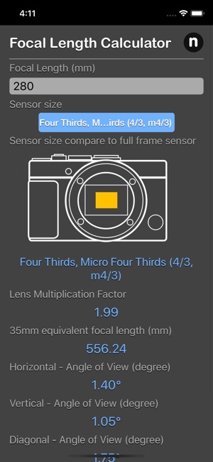 Focal Length Calculator(圖6)-速報App