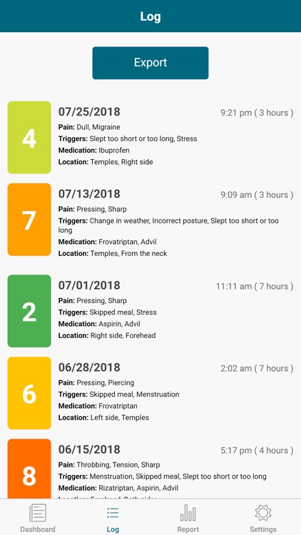 Migraine and headache diary screenshot-3