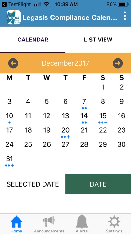 Legasis Compliance Calendar
