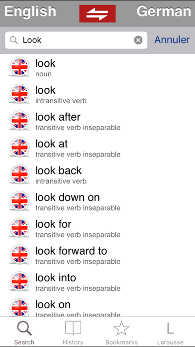 English-German Larousse Screenshot
