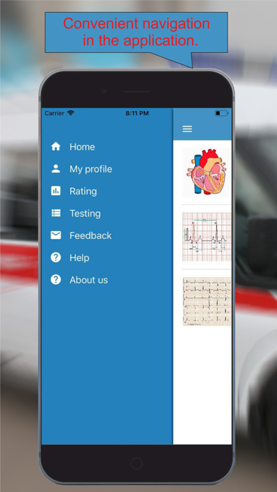 ECG: Interpritation and Tests. Screenshot