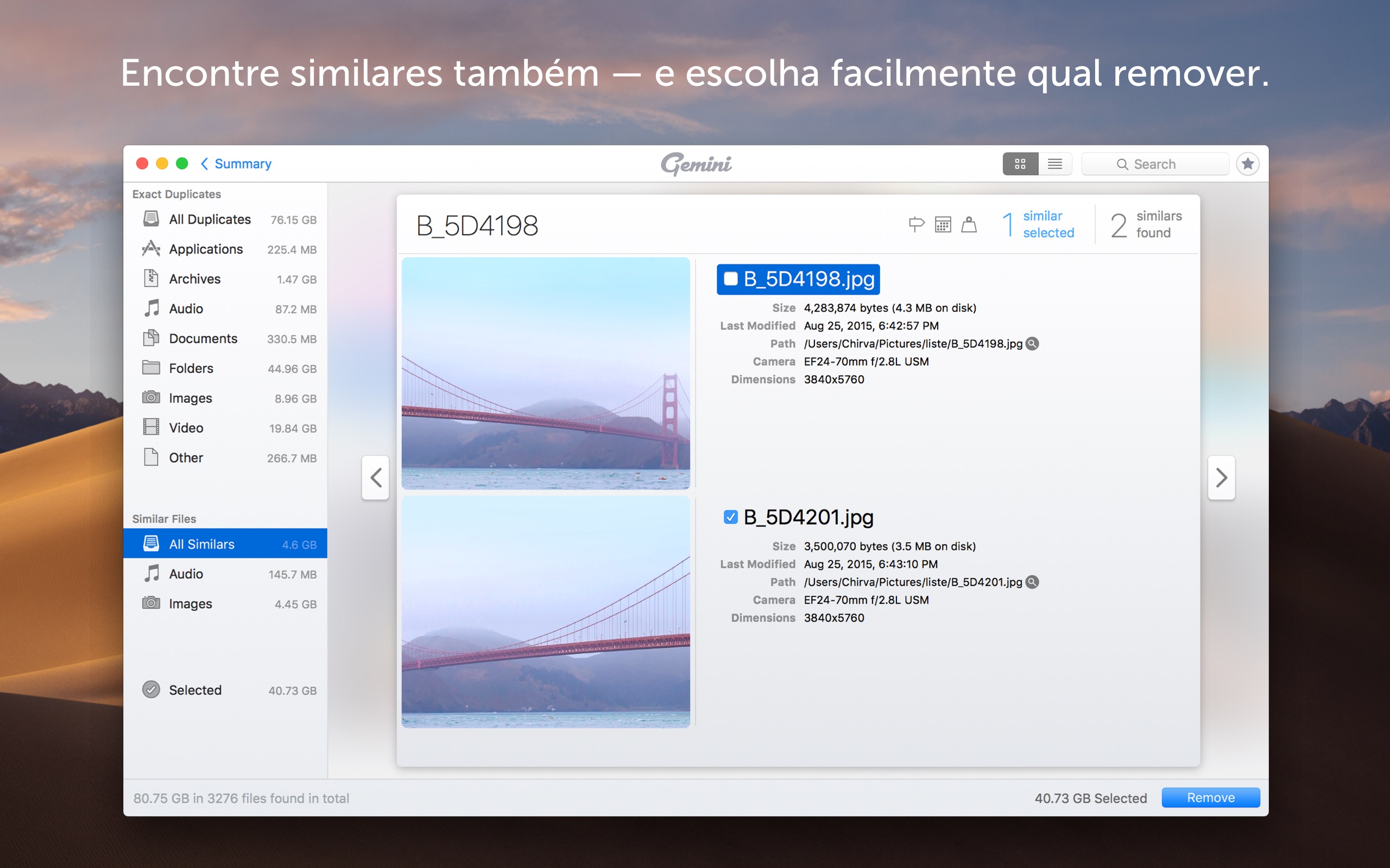 Screenshot do app Gemini 2: The Duplicate Finder