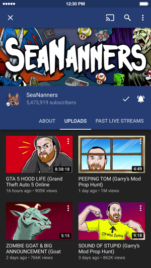 YouTube Gaming Screenshot