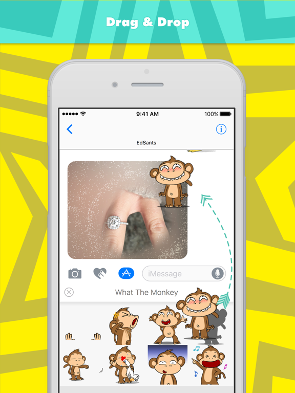 What The Monkey stickers iPad screenshot 1 - Stickers app
