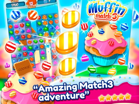 Muffin Factory Match 3: Move and Connect Cakesのおすすめ画像2