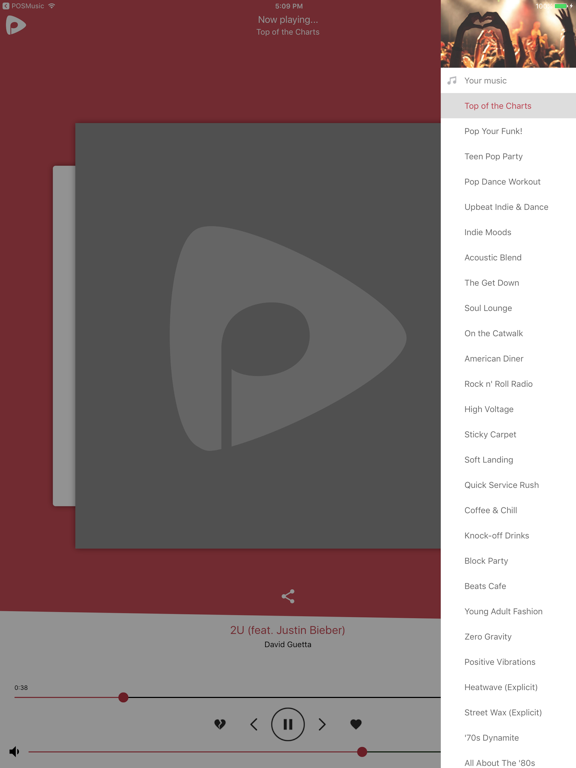 POSmusic iPad screenshot 2 - Music app
