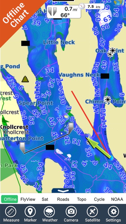 Connecticut lakes - fishing GPS charts Navigator