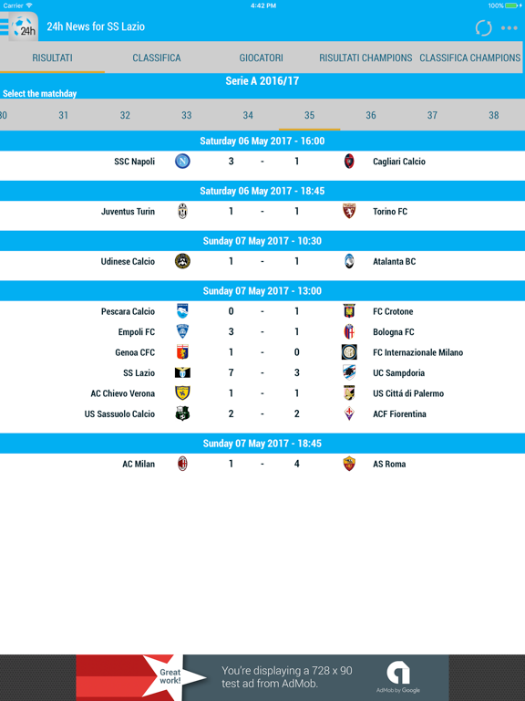 24h News for SS Lazio iPad screenshot 4 - News app