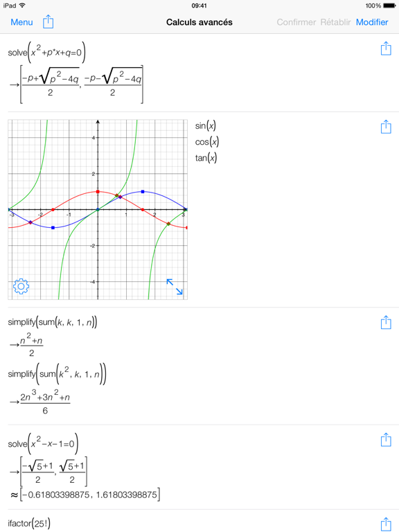 Screenshot #4 pour Mathématiques avec PocketCAS