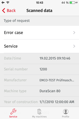 Service App by EMCO-TEST screenshot 2