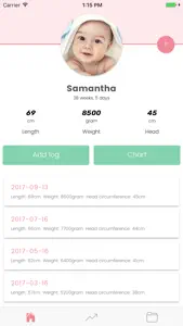 Baby & Infant - Growth Log screenshot #1 for iPhone