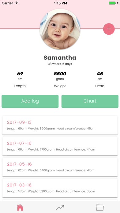 Baby & Infant - Growth Log Screenshot