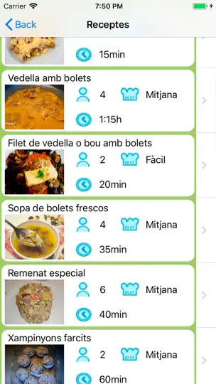 Captura de pantalla de La Boletpèdia en iPhone 5