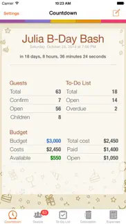 birthday & party planner iphone screenshot 1