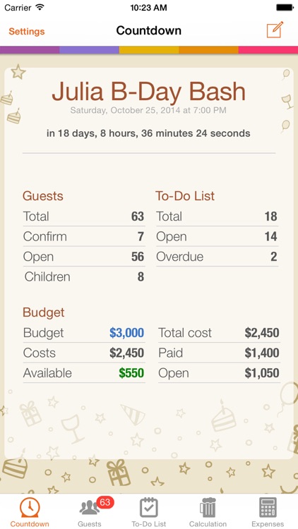 Birthday & Party Planner screenshot-0