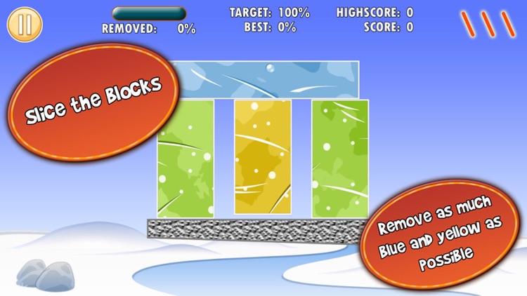 Cut The Ice Blocks With Three Slices