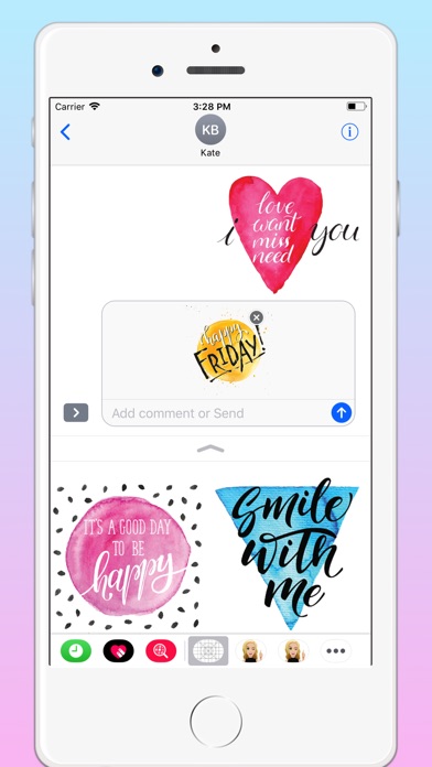 Watercolor Text Emoji Stickers screenshot 3