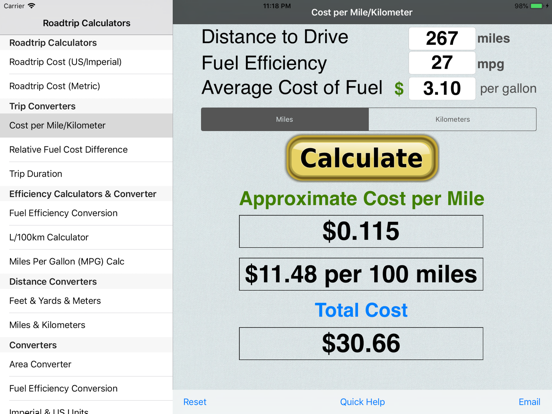 Screenshot #5 pour Roadtrip Gas Cost Calculator