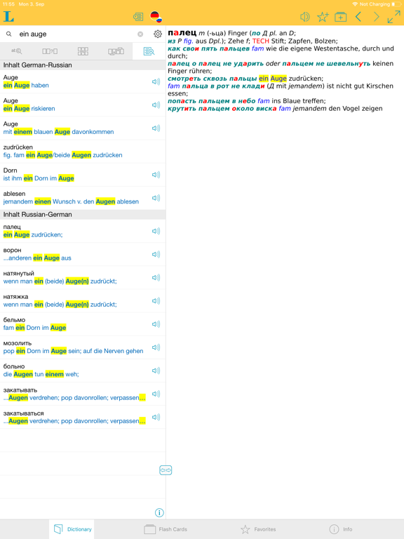 Big German Russian Dictionary iPad screenshot 2 - Reference app