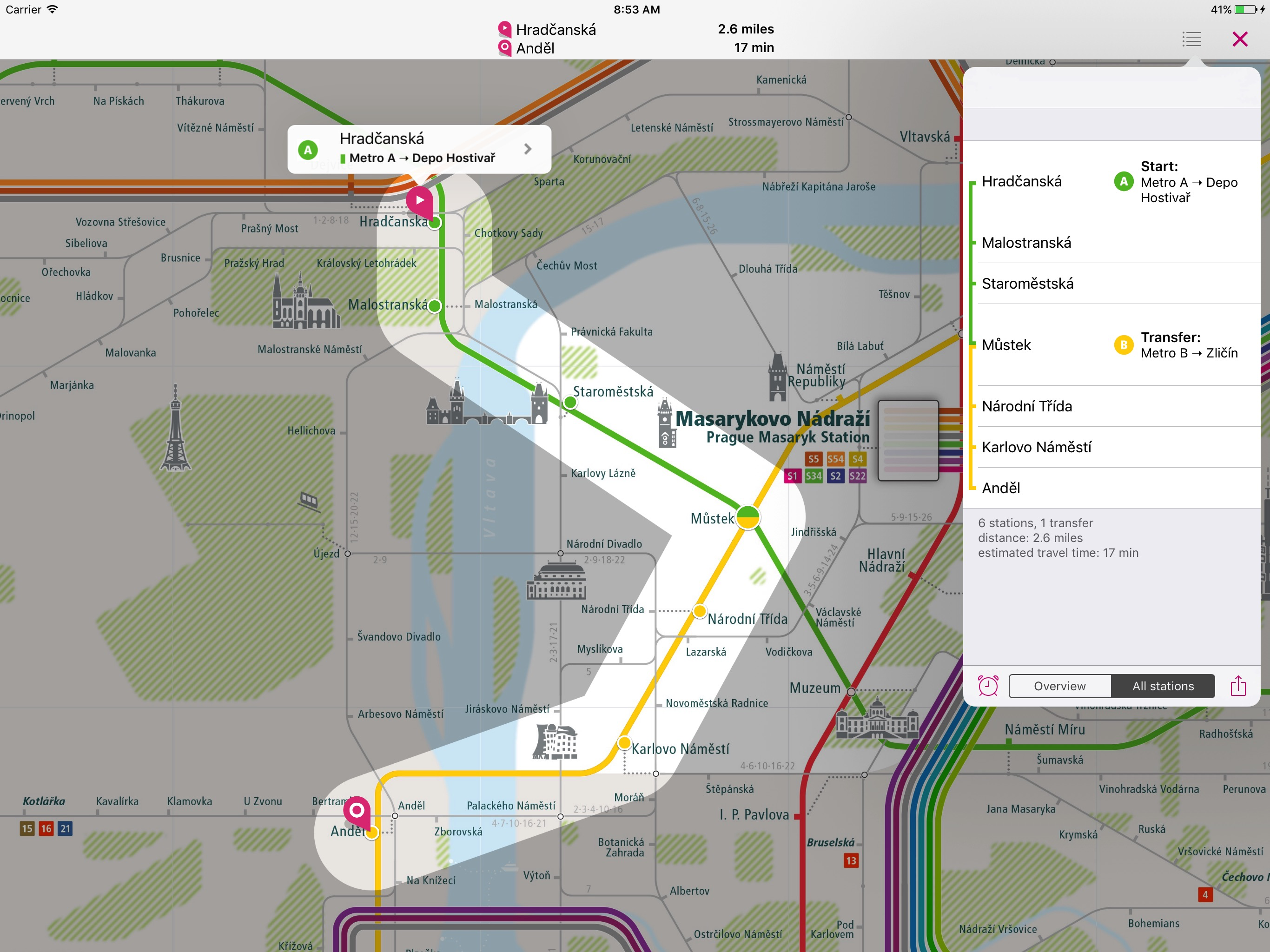 Prague Rail Map Lite