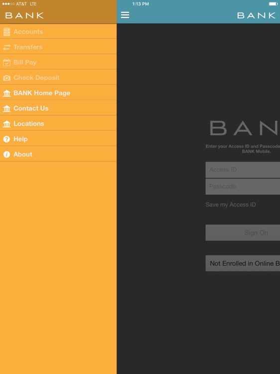 BANK Mobile iPad Version