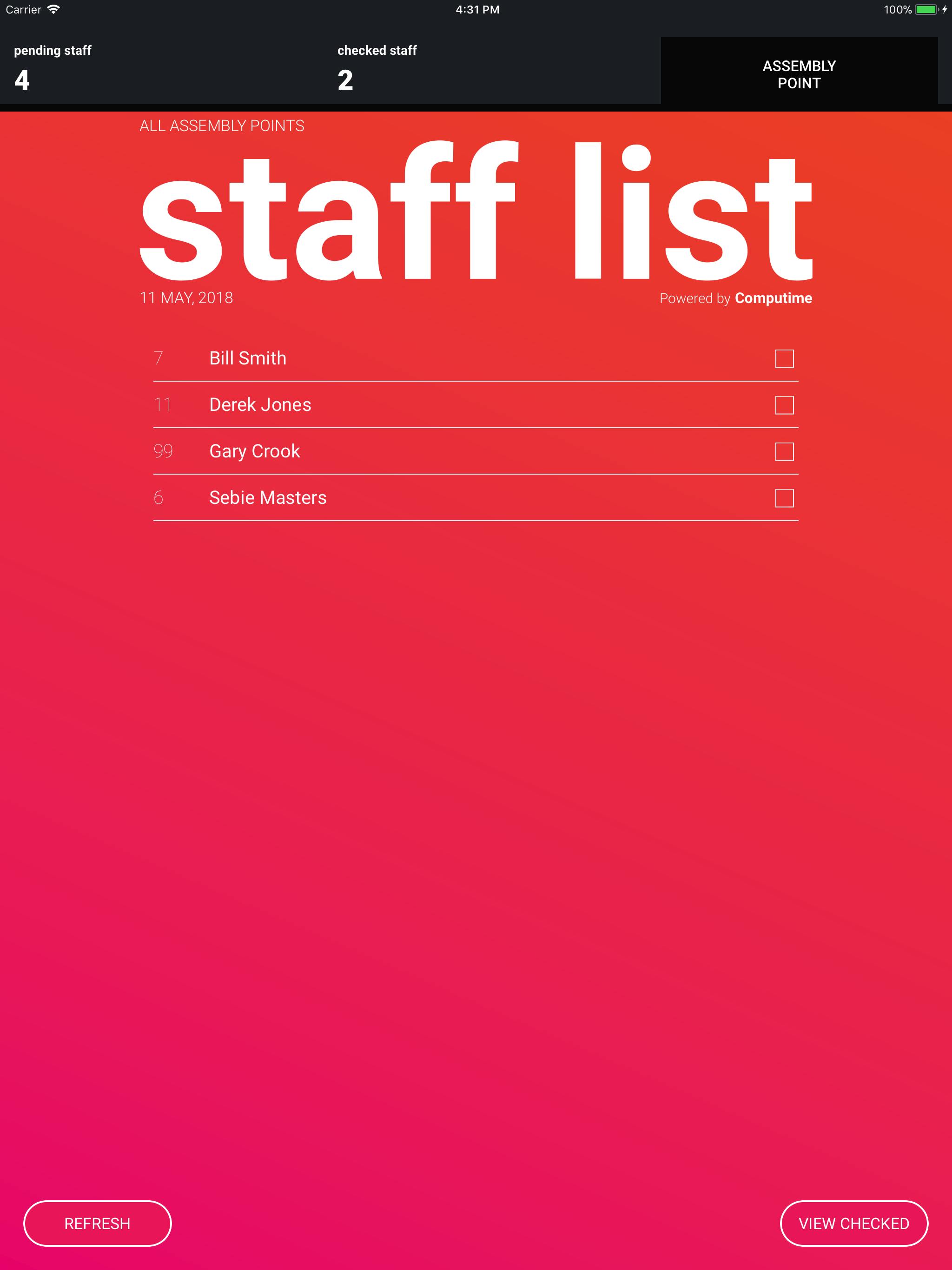 Computime Muster App