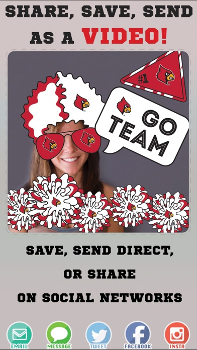 Louisville Cardinals Animated Selfie Stickers screenshot 4