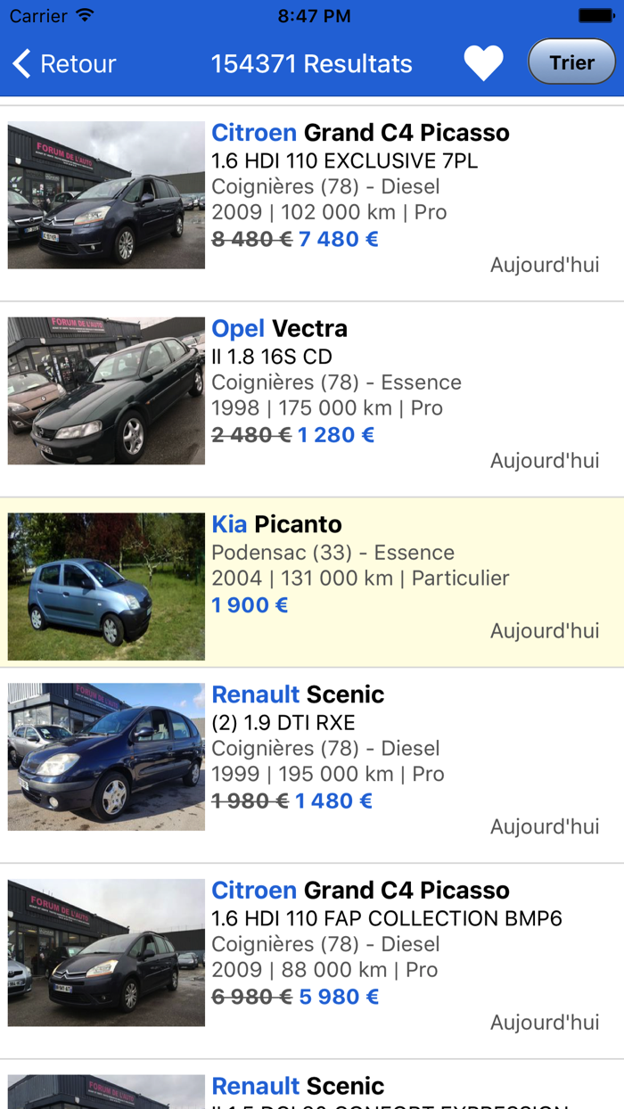 Autocadre  voitures occasion