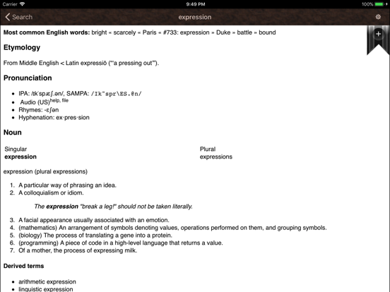 Grand Tour Dictionary English iPad screenshot 2 - Education app