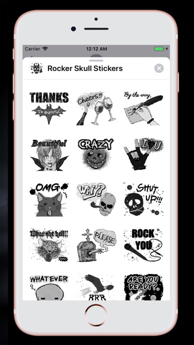 Scary Rocker Skull Stickers screenshot 3