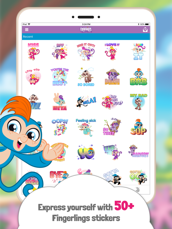 Fingerlings Emoji Stickers iPad screenshot 2 - Productivity app