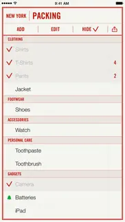 travel list – trip packing iphone screenshot 1
